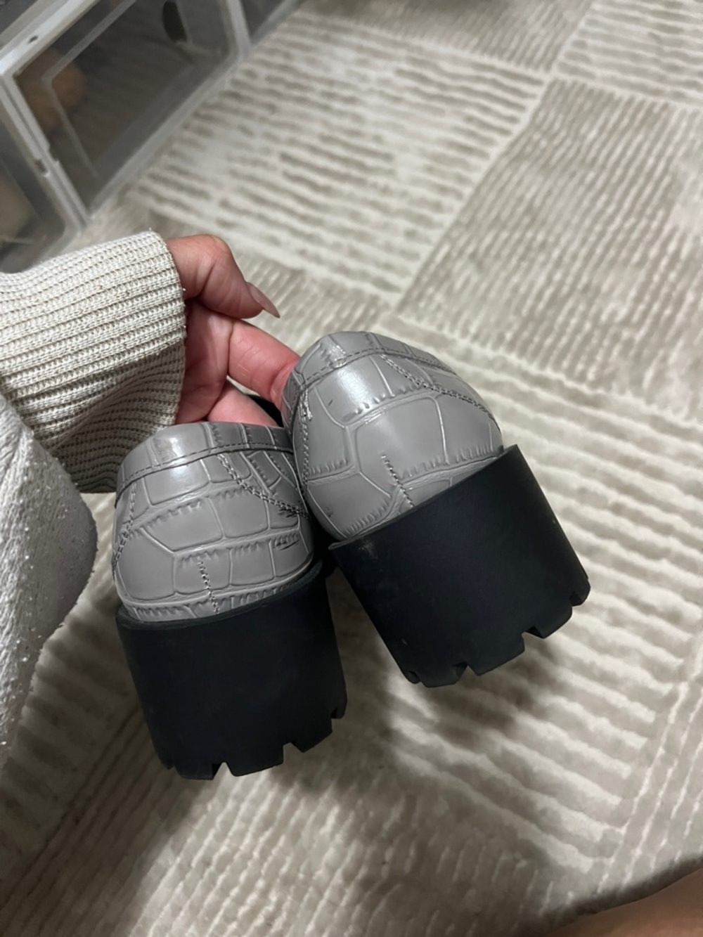 Calvin Klein Gray Platform Loafers - Picture 5 of 6